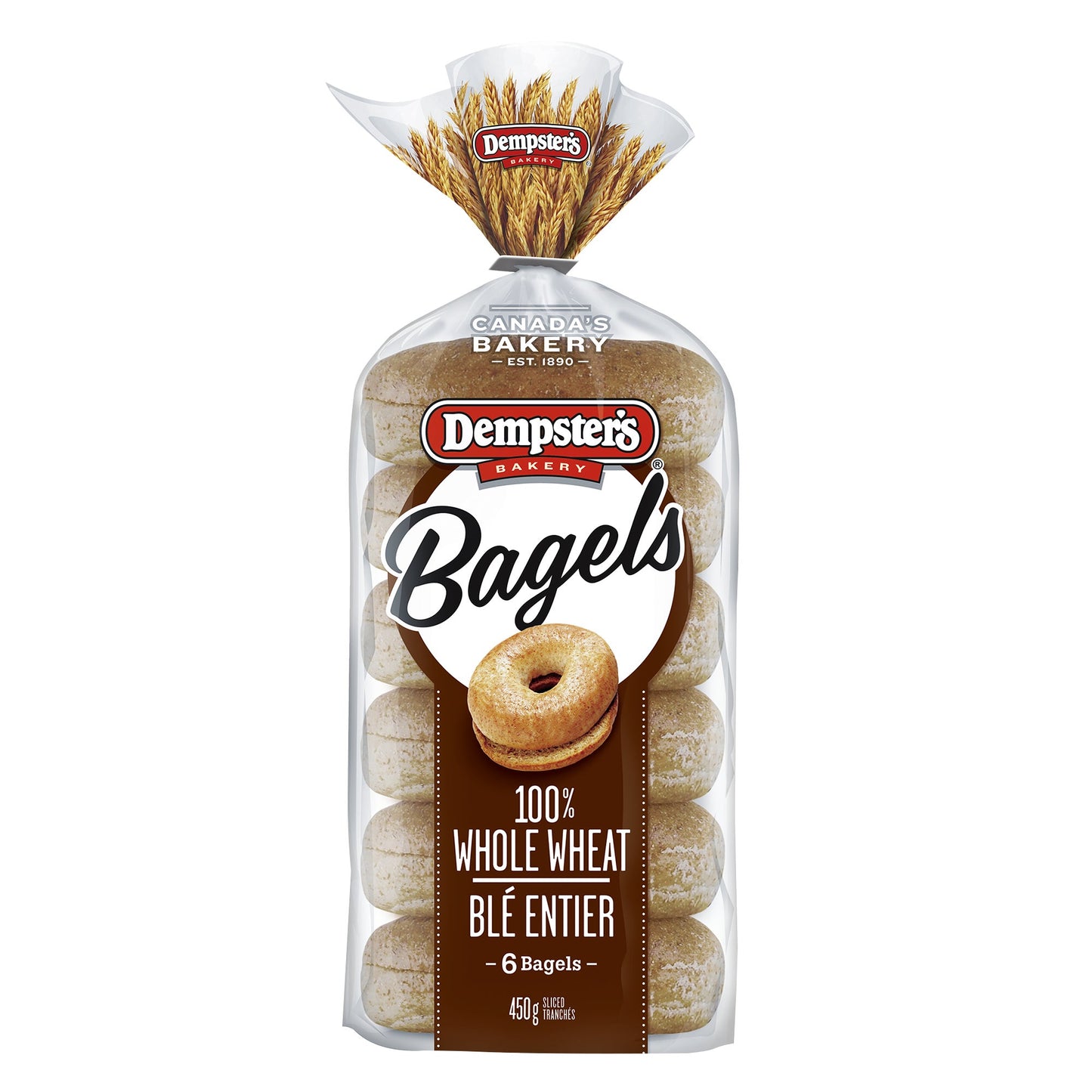 Dempster's 100% Whole Wheat Bagels, 2 packs of 6 - image 1