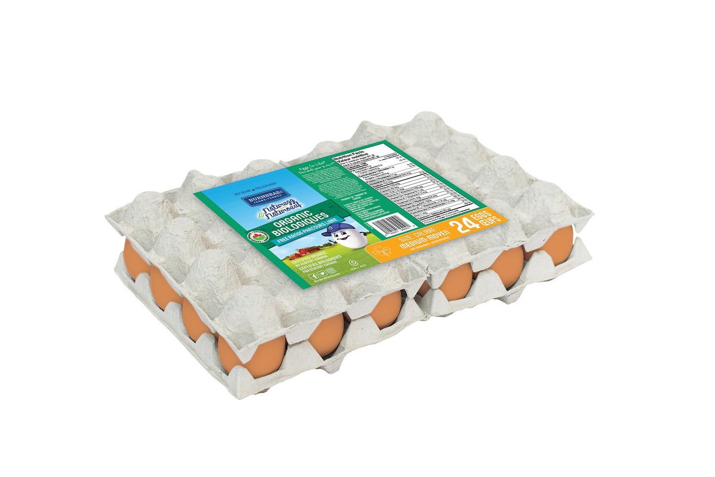 Naturegg Organic Medium Eggs, carton x 24 - image 1