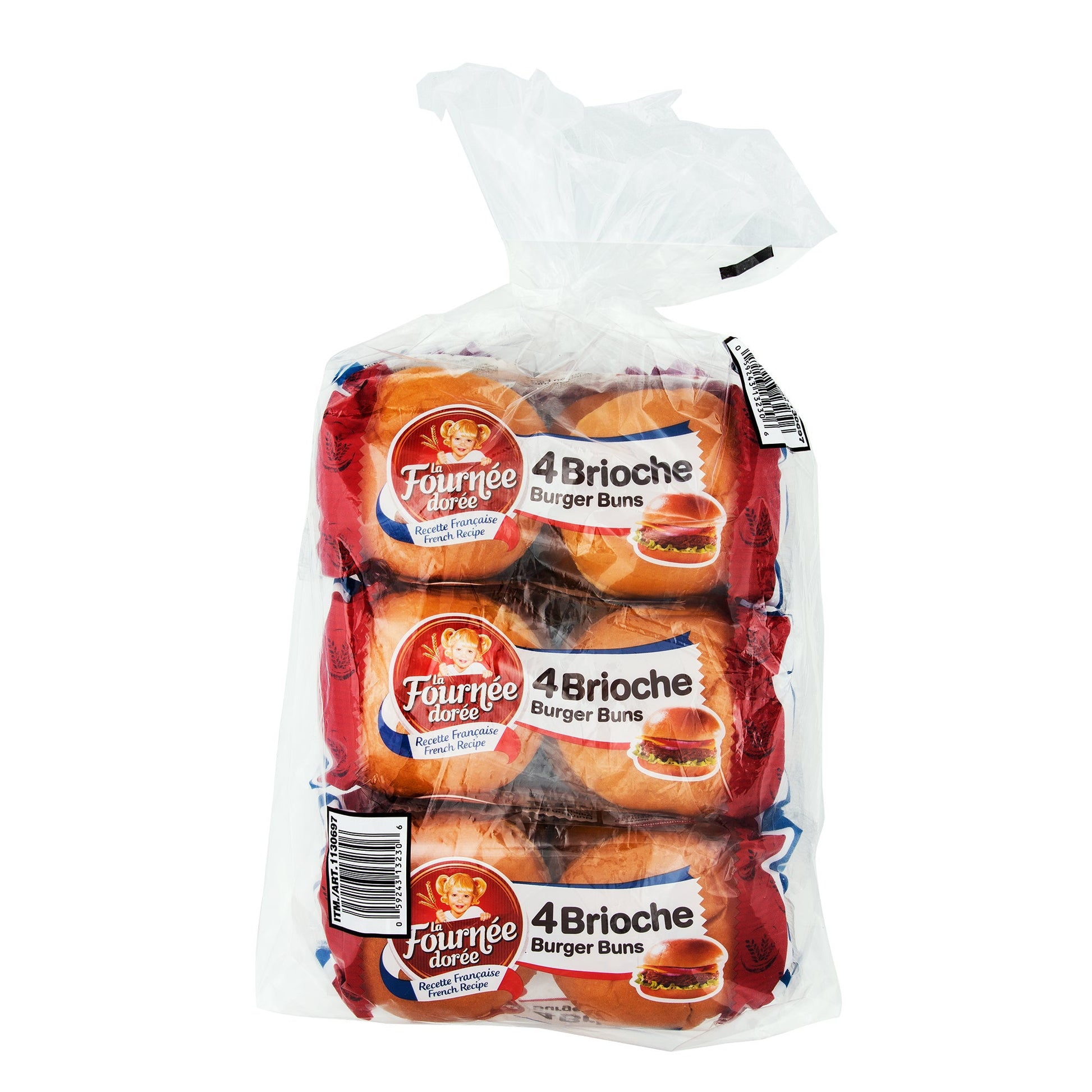 La Fournée Dorée Brioche Burger Buns, 3 × 200 g - image 1