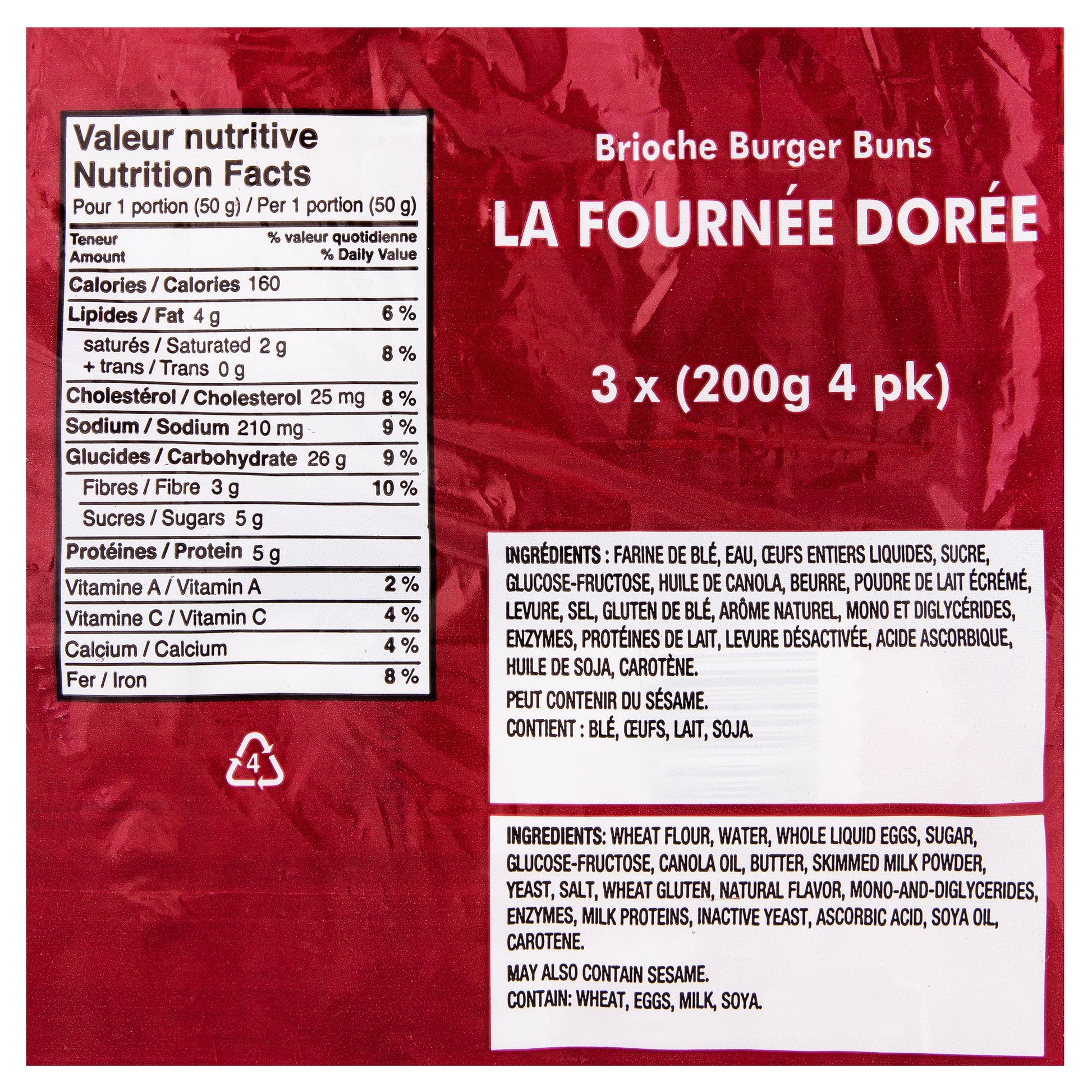 La Fournée Dorée Brioche Burger Buns, 3 × 200 g - image 2