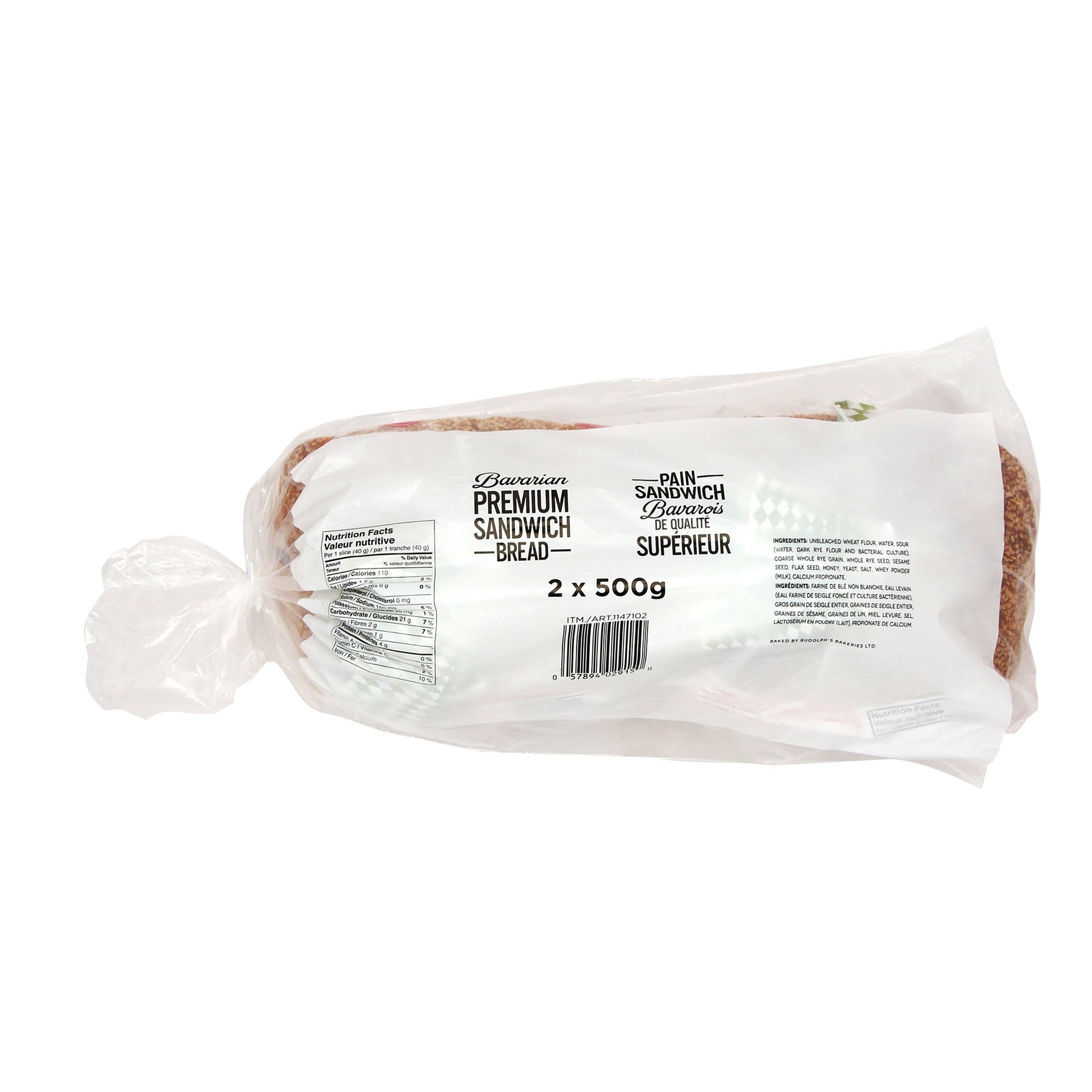 Rudolph's Bavarian Premium Sandwich Bread, 2 × 500 g - image 2