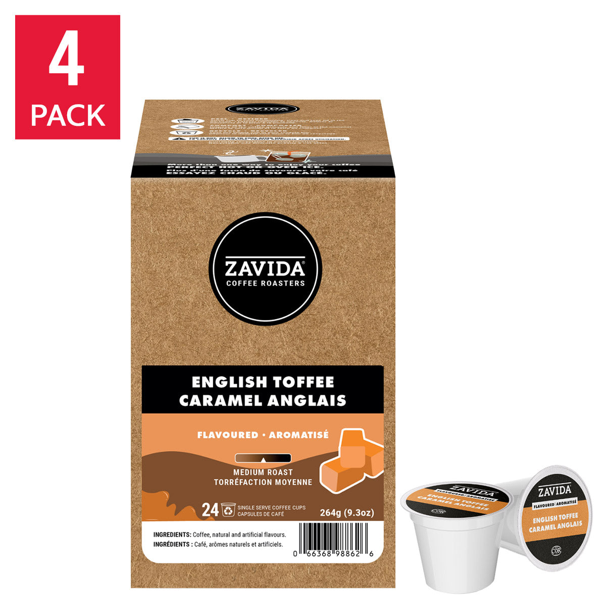 Zavida English Toffee Coffee K-Cup Pods, 96- count - image 1