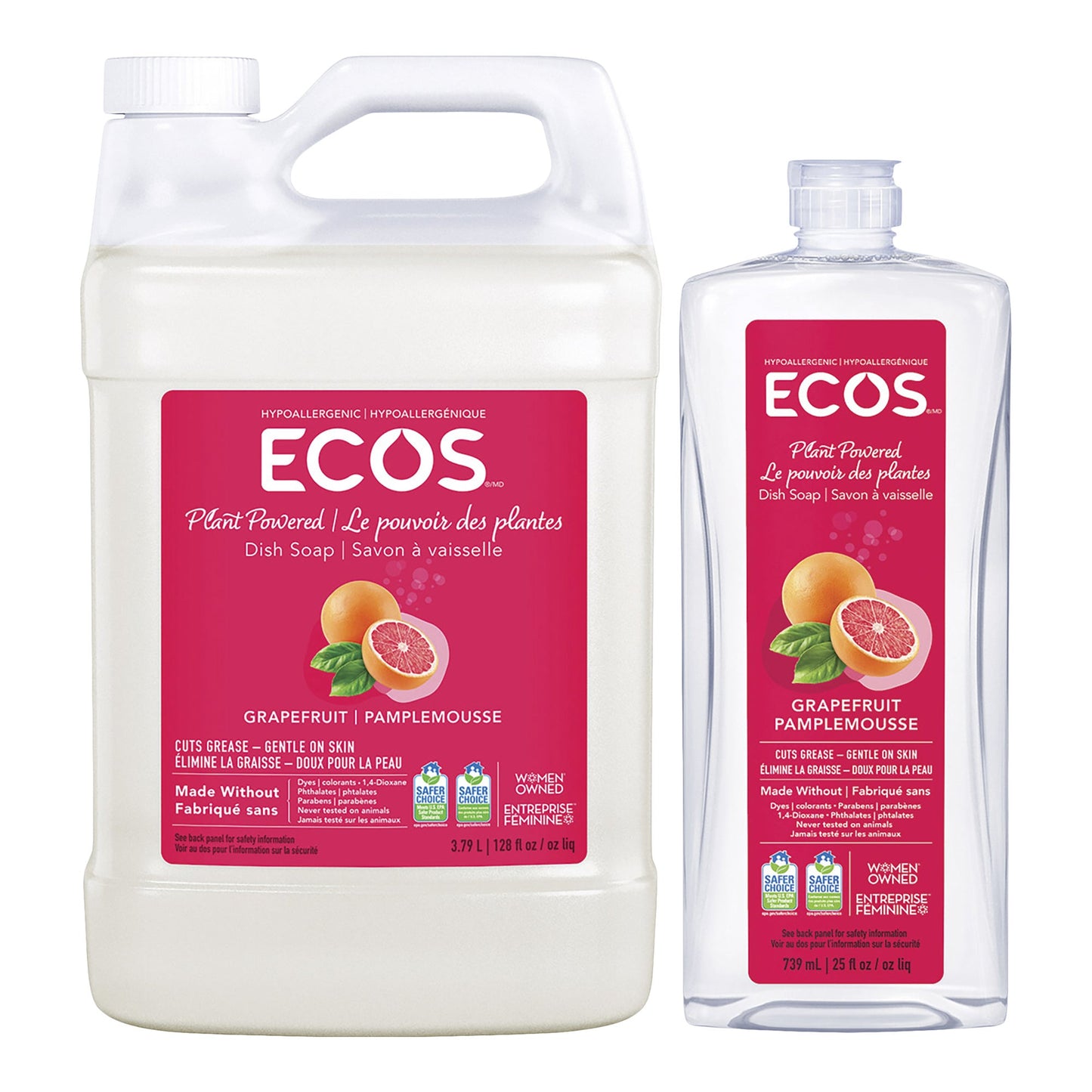 ECOS Grapefruit Plant Powered Dish Soap, 3.79 L + 739 mL - image 1