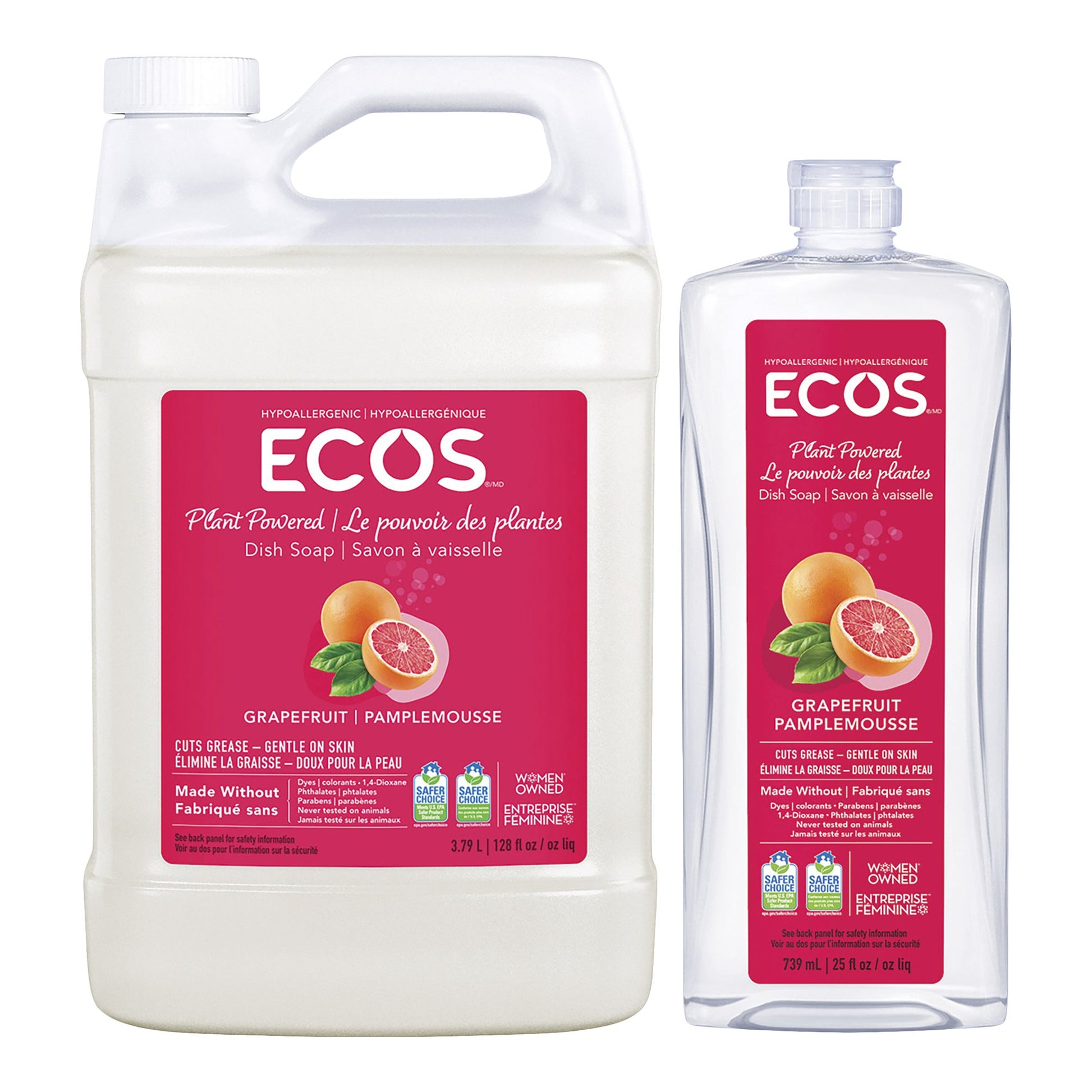 ECOS Grapefruit Plant Powered Dish Soap, 3.79 L + 739 mL - image 1
