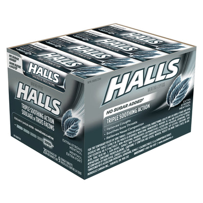 HALLS Mentho-Lyptus Extra Strong Cough Drops, 20 packs of 9 - image 2