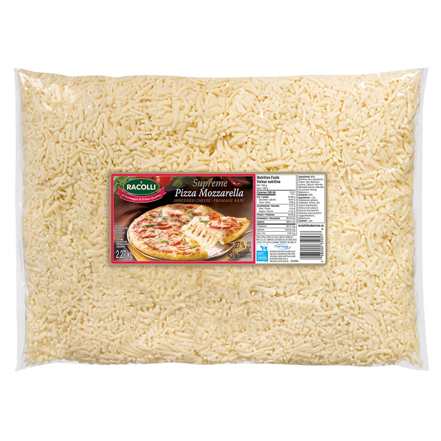 Racolli 27% Pizza Mozzarella Shredded Cheese, 2.27 kg - image 1