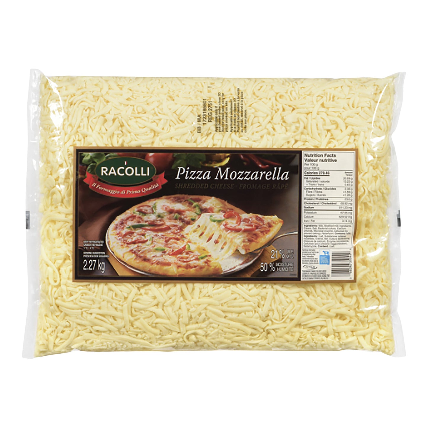 Racolli 21% Pizza Mozzarella Shredded Cheese, 2.27 kg - image 1