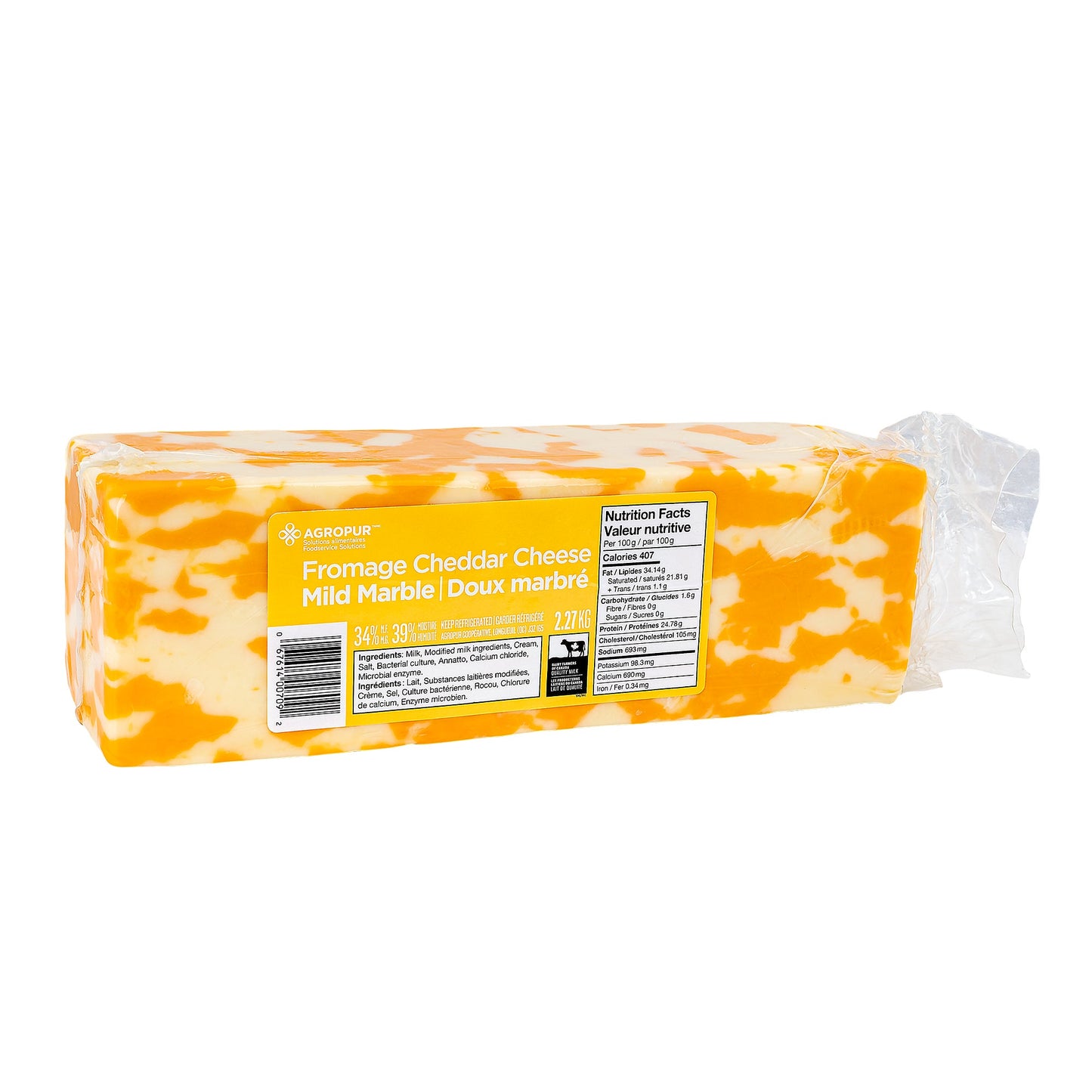 Agropur Mild Marble Cheddar Cheese, 2.27 kg - image 1