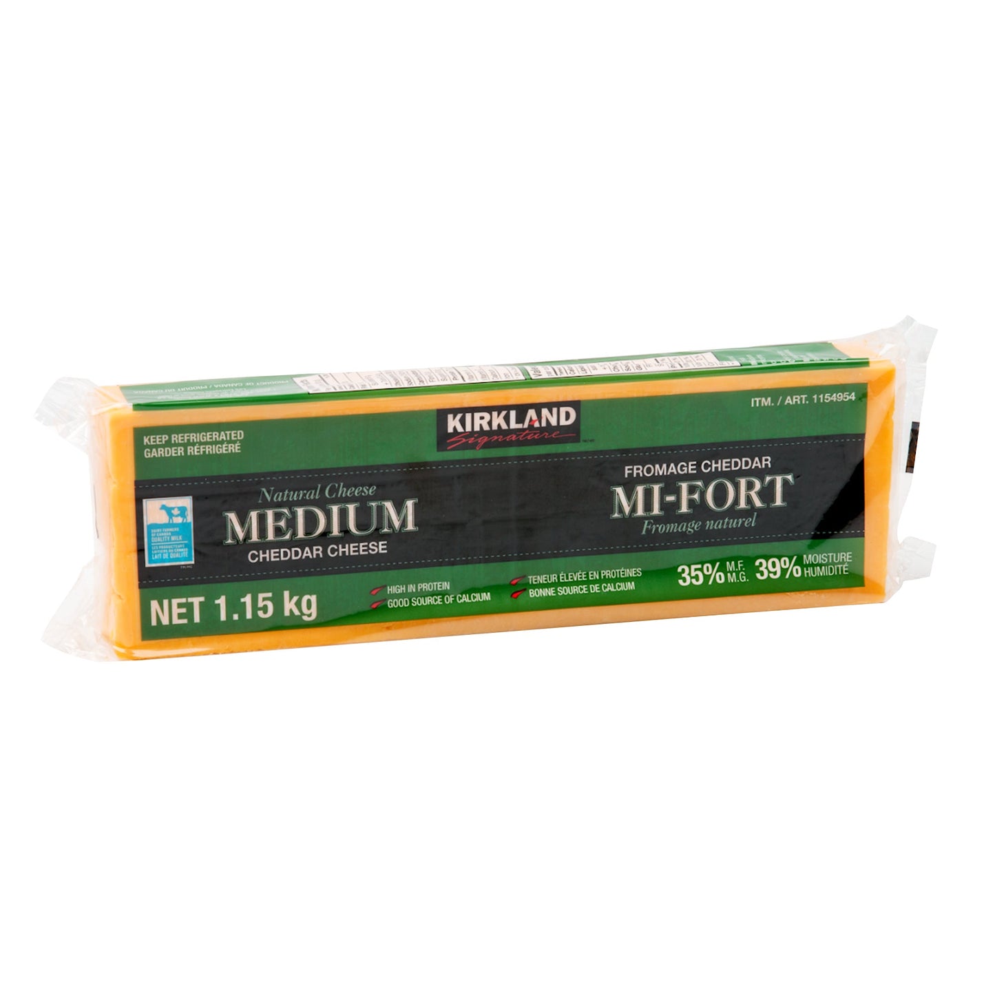 Kirkland Signature Medium Cheddar Cheese Block, 1.15 kg - image 1