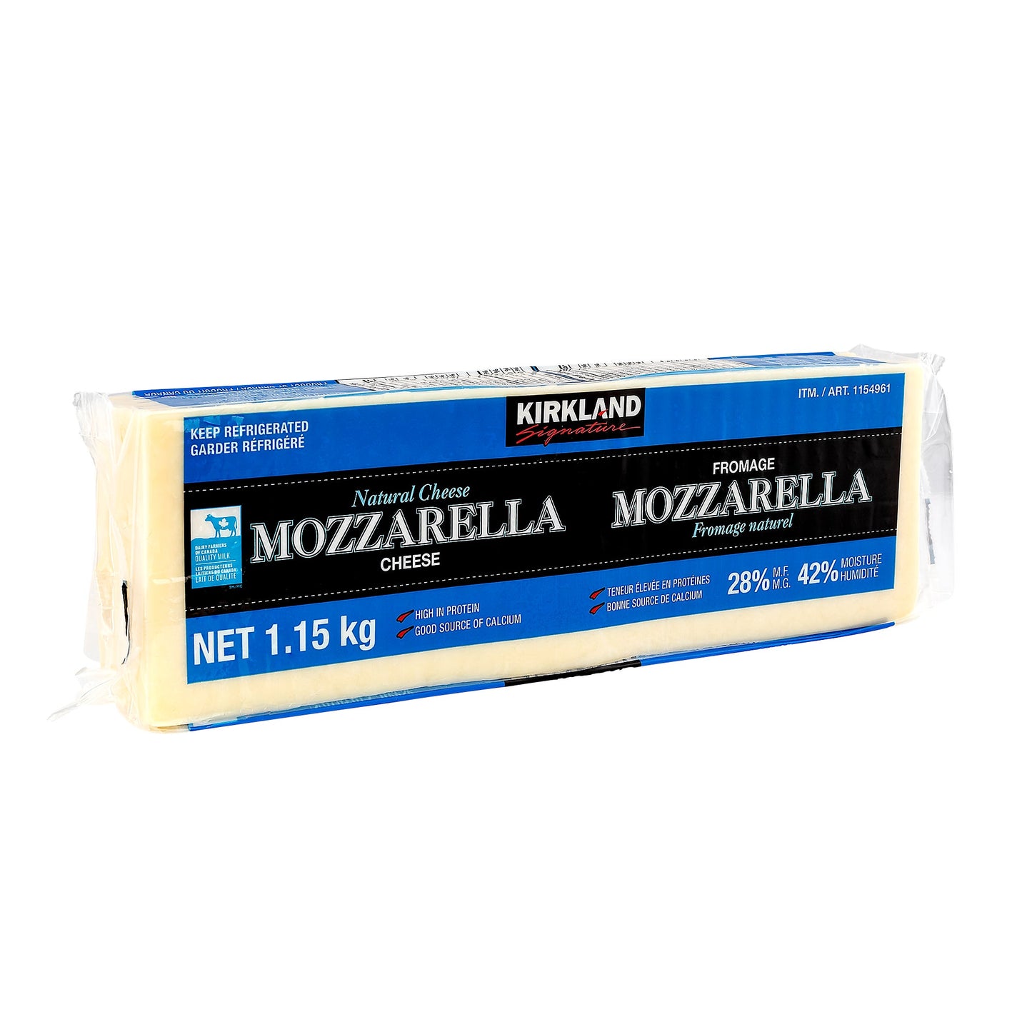 Kirkland Signature Mozzarella Cheese Block, 1.15 kg - image 1