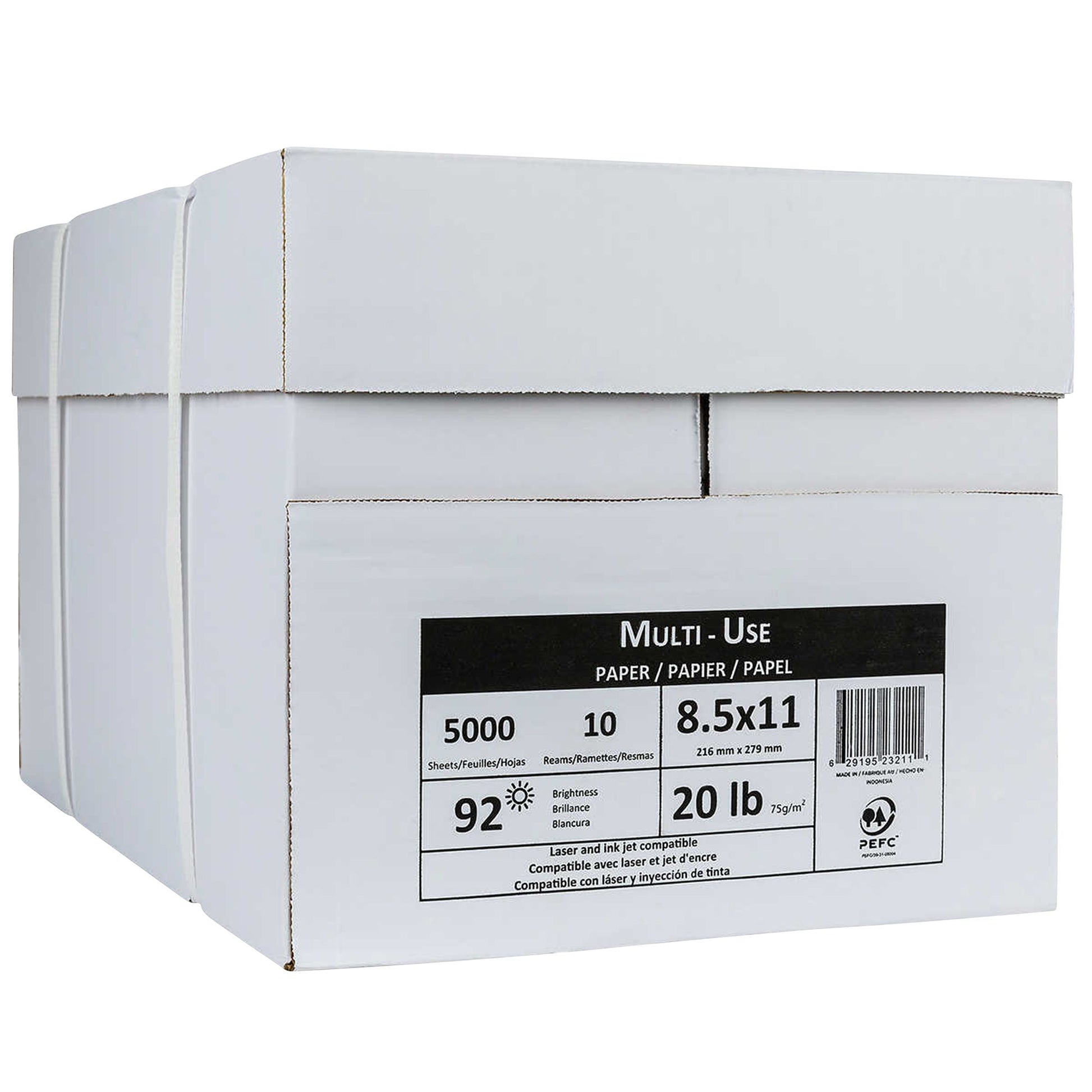Xerographic letter-sized printer paper, 8.5 in. x 11 in., 92 Bright, 20 lb. - image 1