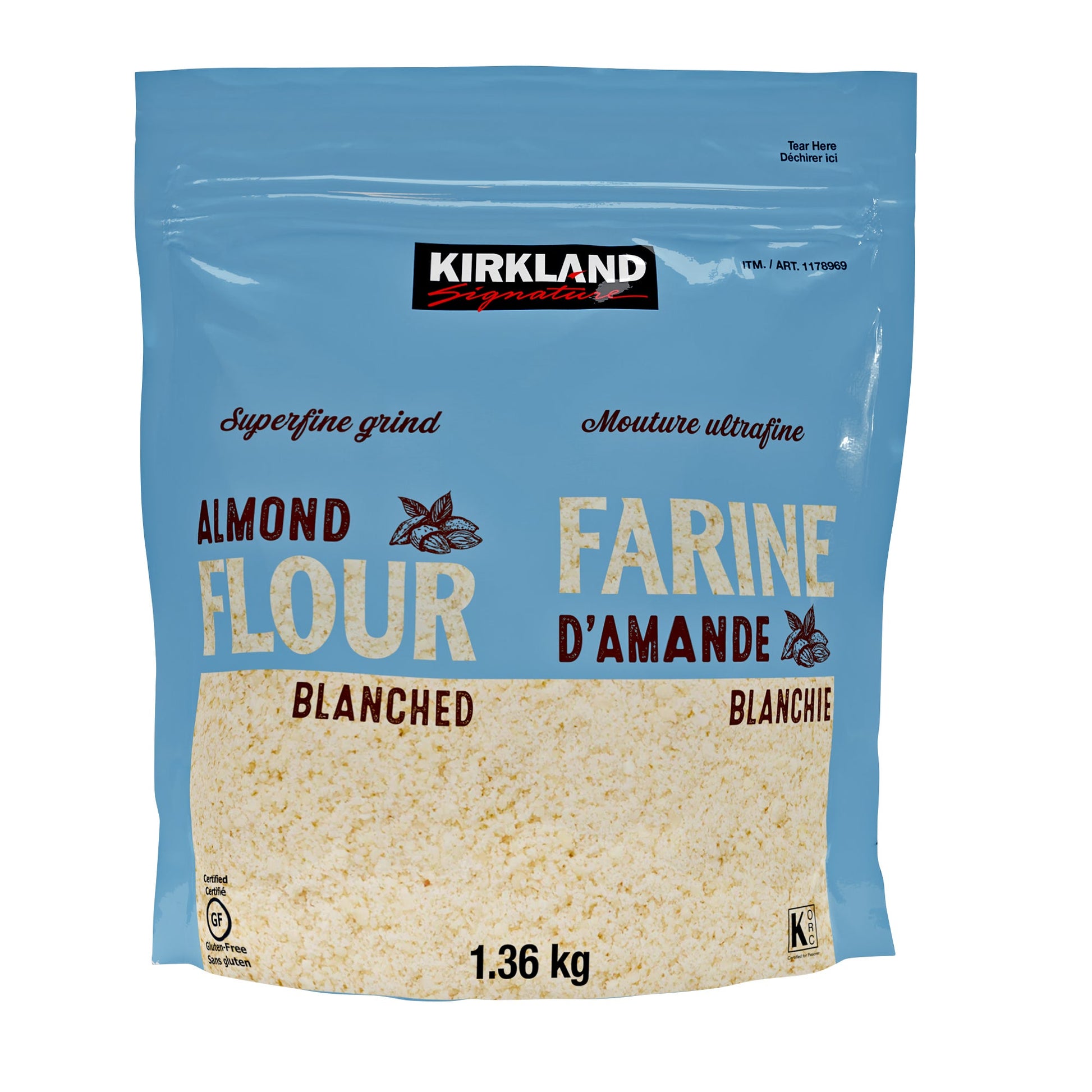 Kirkland Signature Superfine Grind Blanched Almond Flour, 1.36 kg - image 1