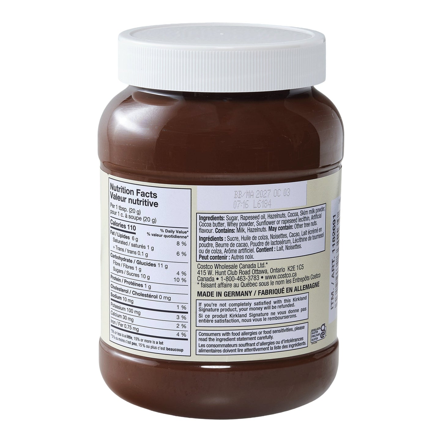 Kirkland Signature Hazelnut Spread, 2 × 1 kg - image 3