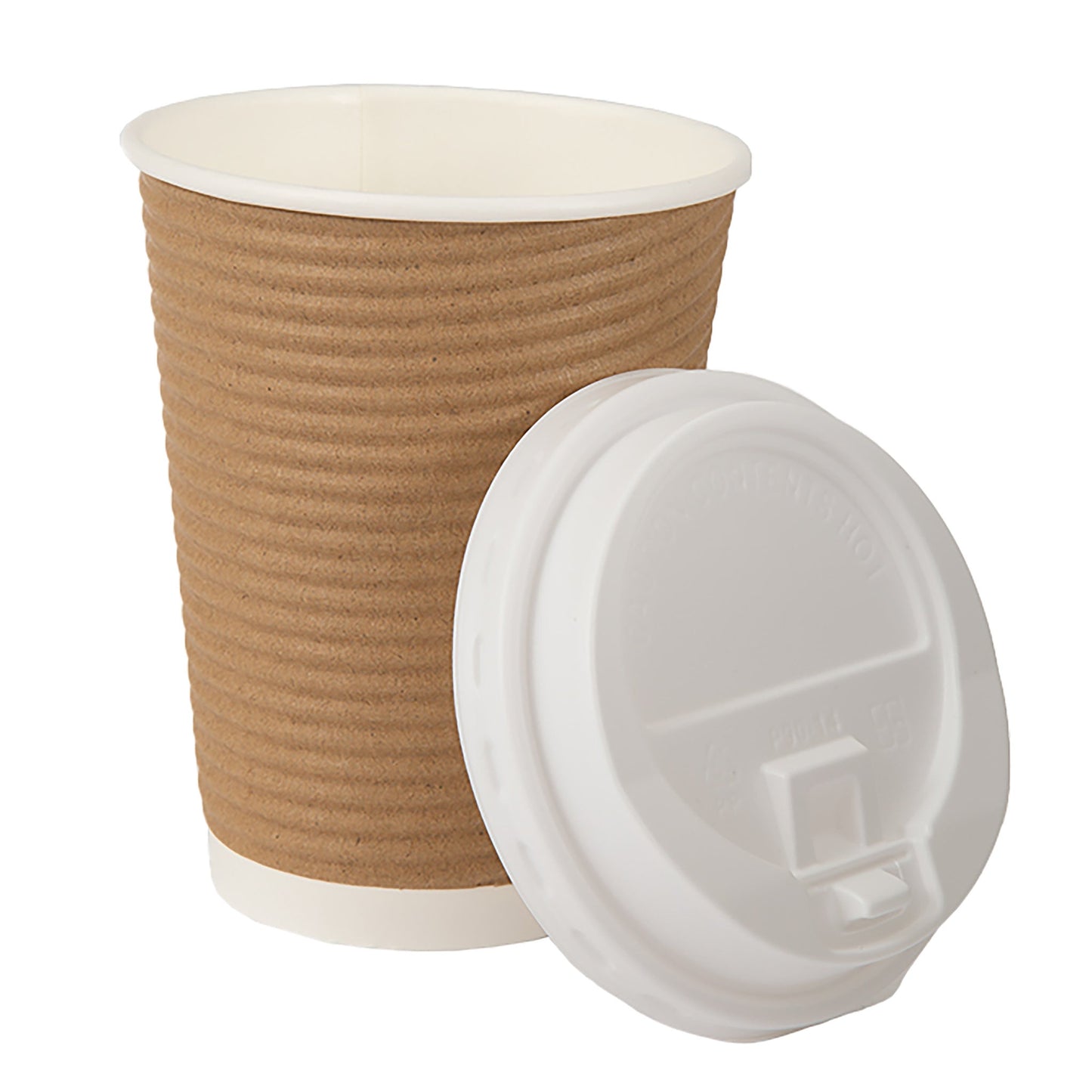 Café Express 12-oz Brown Ripple Hot Cups and Lid, Pack of 150 - image 1