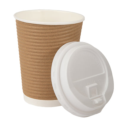 Café Express 12-oz Brown Ripple Hot Cups and Lid, Pack of 150 - image 1