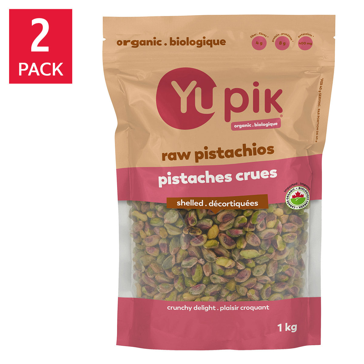 Yupik Organic Pistachio Kernels, 2 × 1 kg - image 1