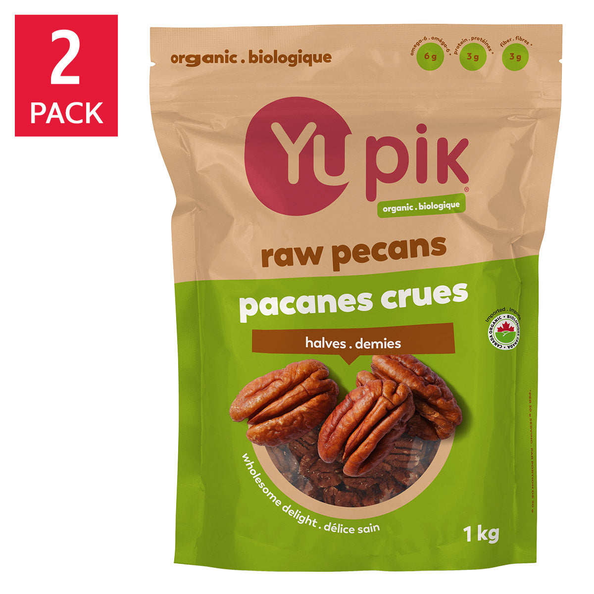 Yupik Organic Pecans, 2 × 1 kg - image 1