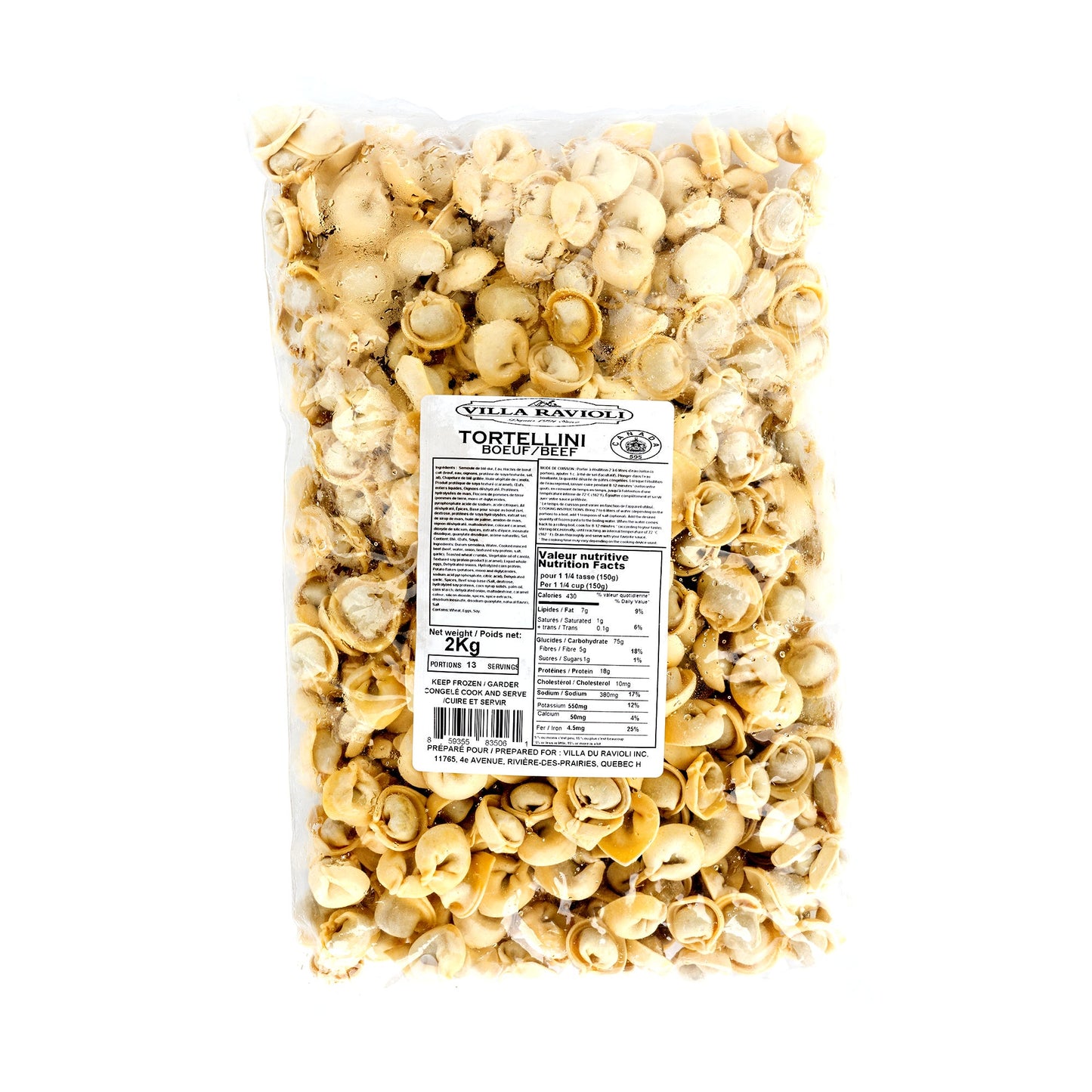 Villa Ravioli Frozen Beef Tortellini, 2 kg - image 2