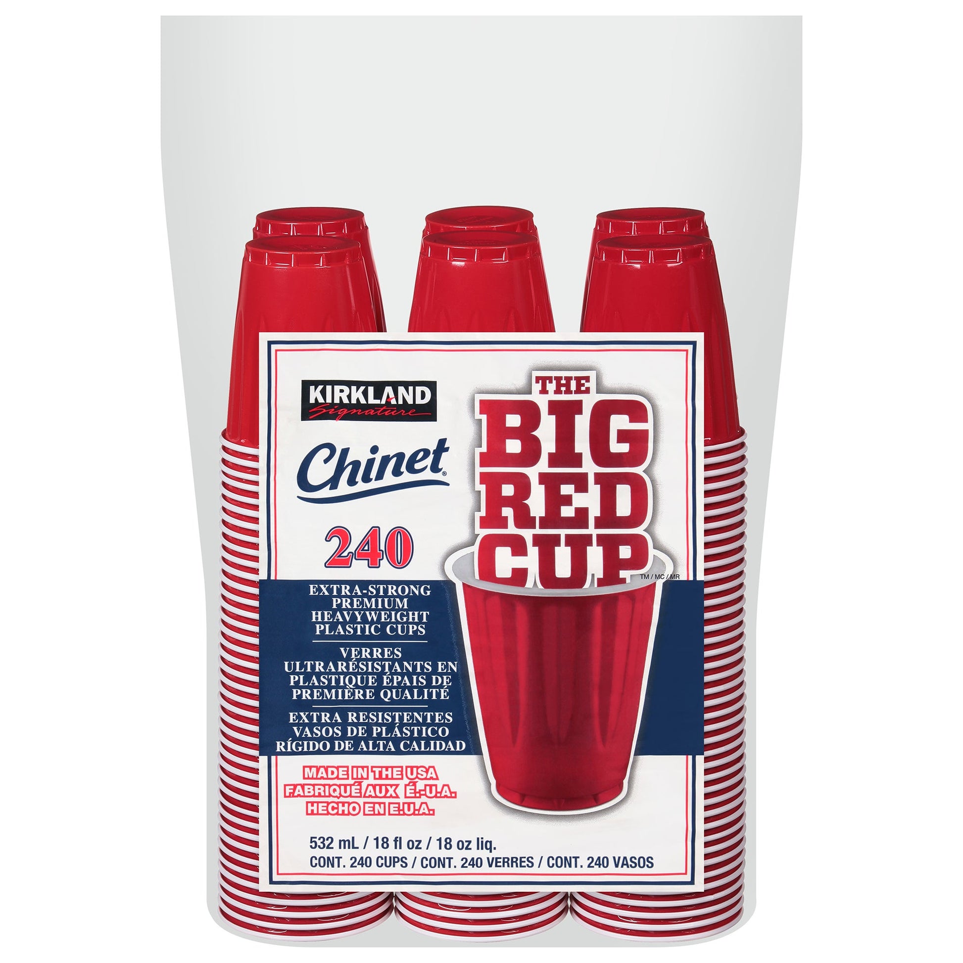 Kirkland Signature The Big Red Cup 18-oz Heavyweight Plastic Cold Cups, Pack of 240 - image 2
