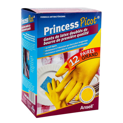 Princess Picot Large Latex Multi-purpose Gloves, 12 pairs - image 1