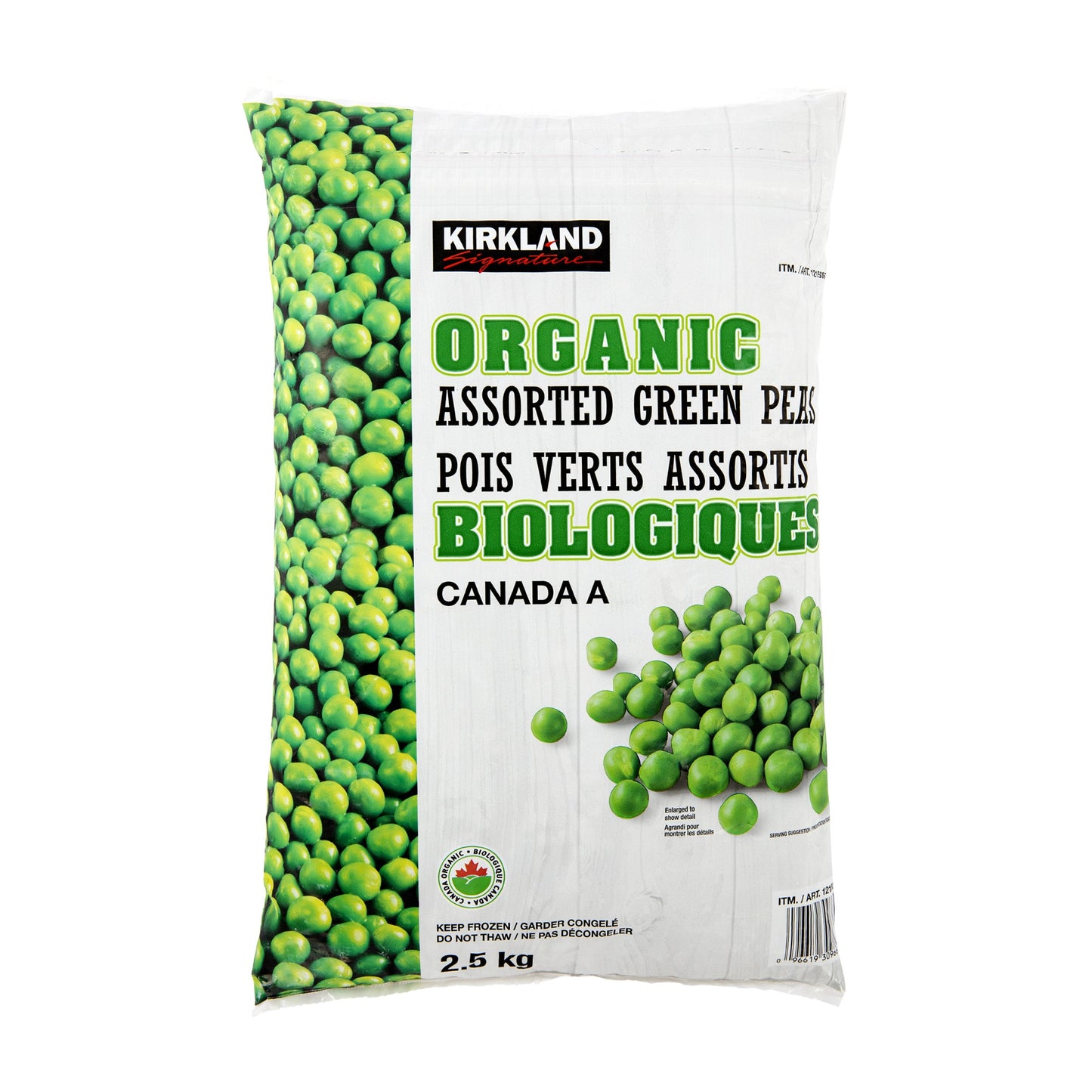 Kirkland Signature Organic Green Peas, 2.5 kg - image 1