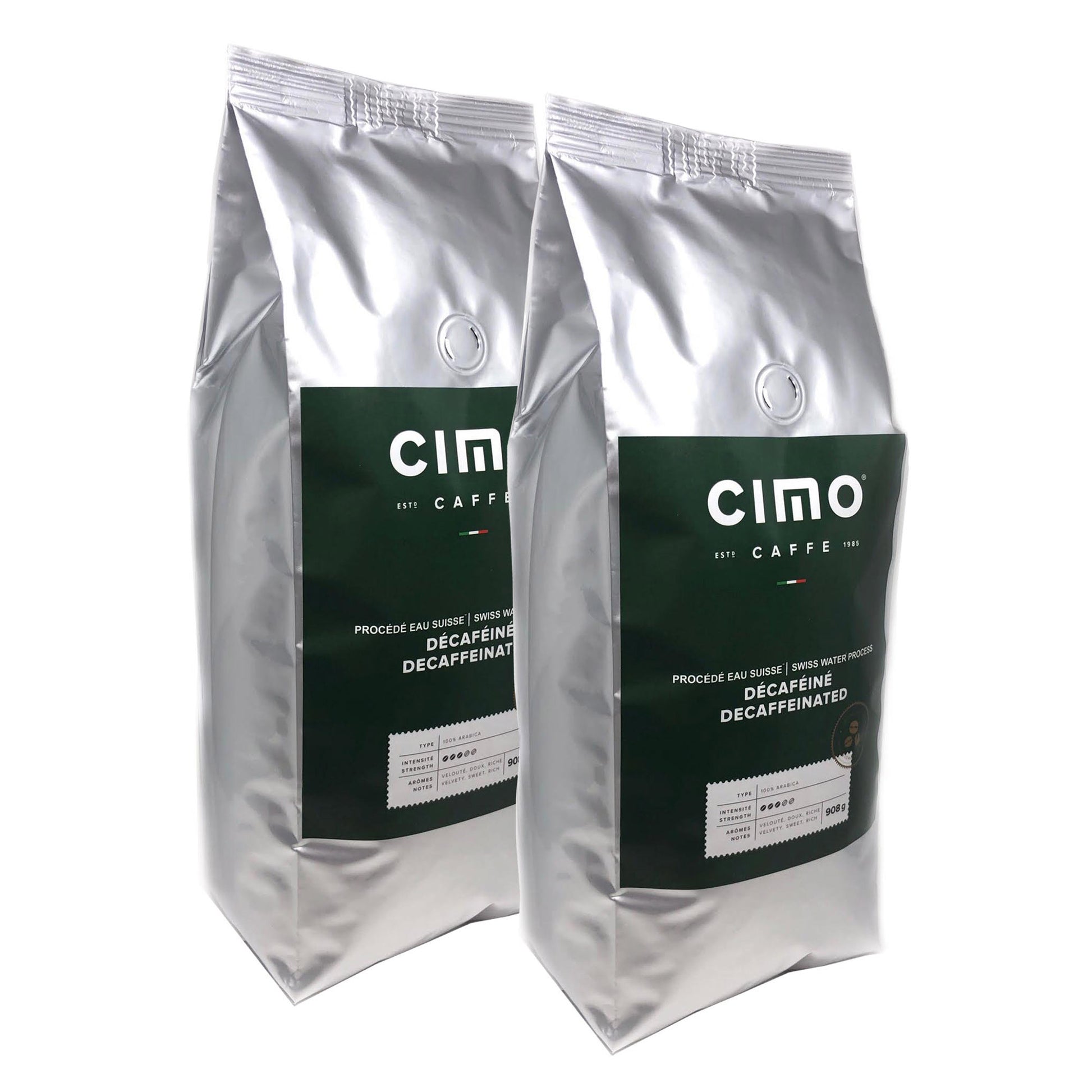 Caffe Cimo Swiss Water Process Decaf Whole Beans, 2 x 908 g - image 1