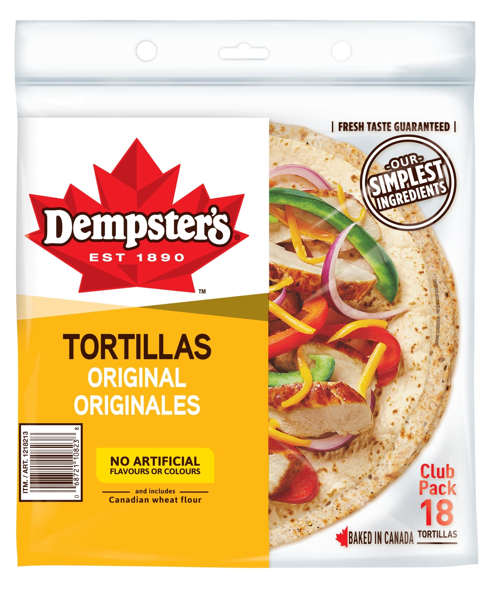 Dempster's 10-in White Tortillas, pack of 18 - image 1