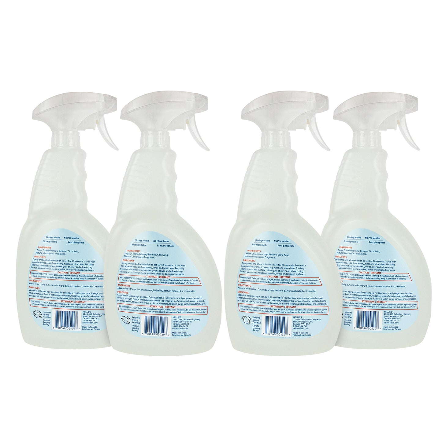 Nellie's Shower and Bath Cleaner 710 ml, 4-pack - image 2
