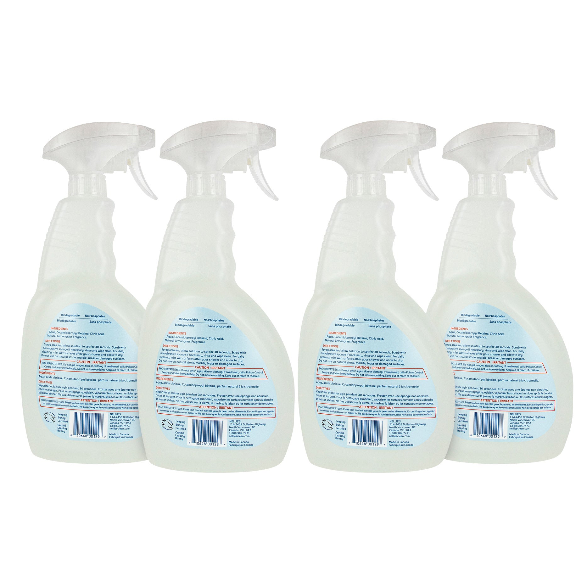 Nellie's Shower and Bath Cleaner 710 ml, 4-pack - image 2