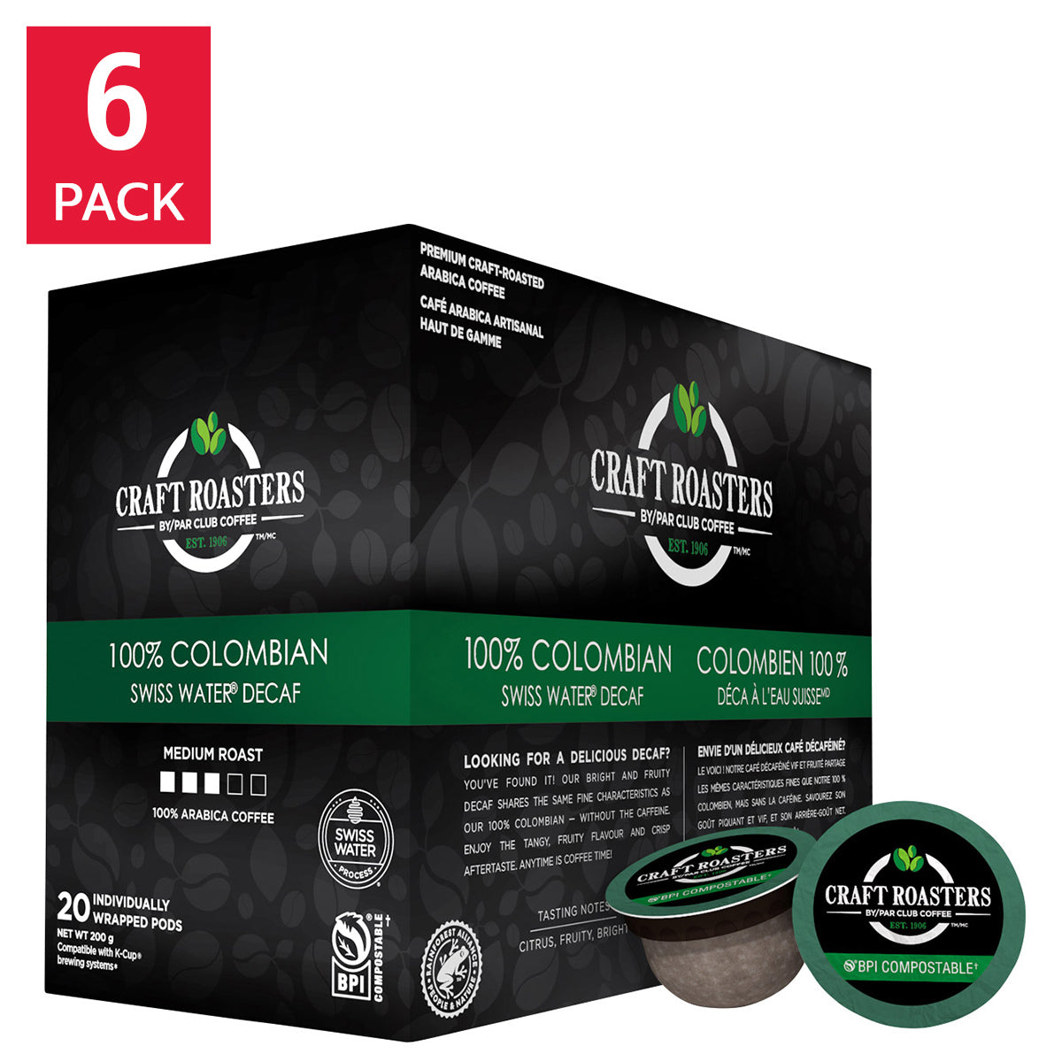 Club Coffee Craft Roasters Colombian Decaf K-Cup Pods, 120-count - image 1