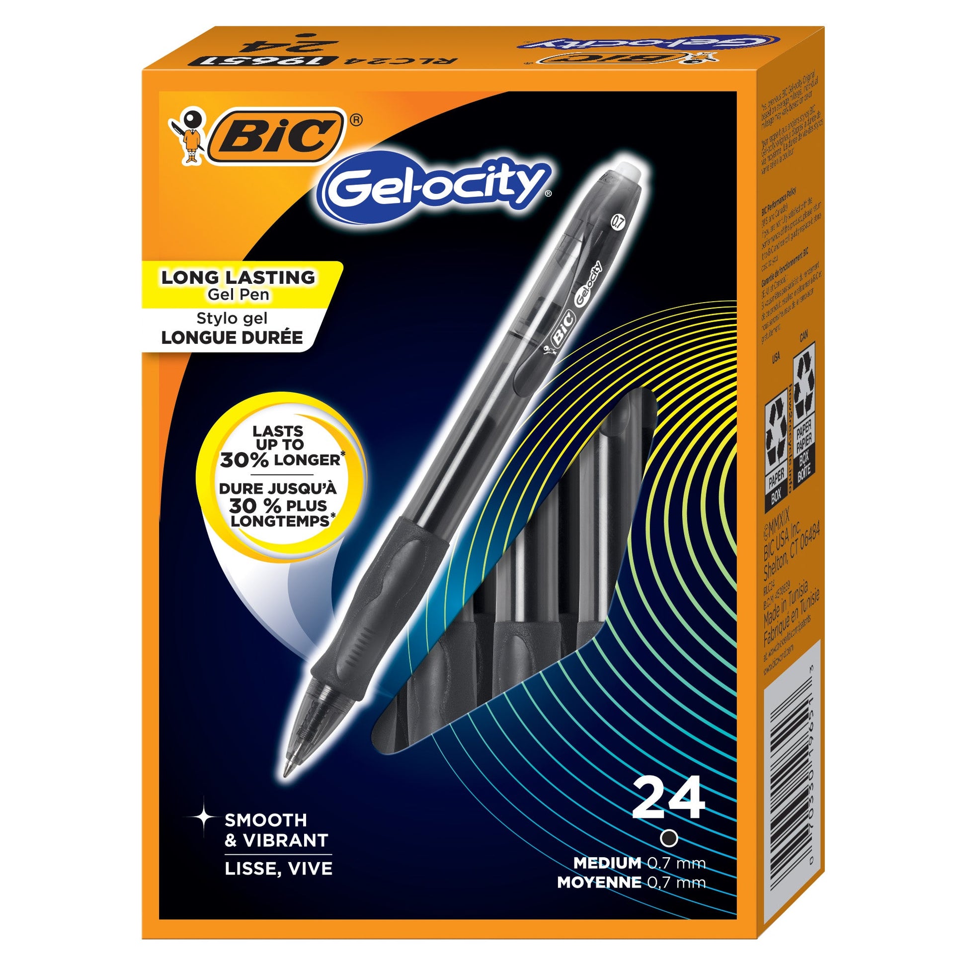 BIC Gel-ocity Black Gel Pen, Pack of 24 - image 2