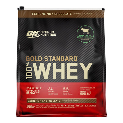 Optimum Nutrition Gold Standard 100% Whey Protein, Extreme Chocolate Shake, 2.56 kg - image 1
