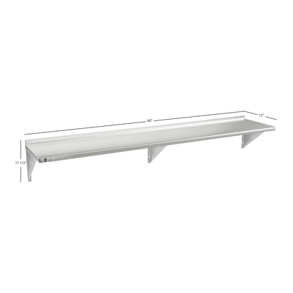 Sagetra Stainless Steel Wall Shelf, 12in × 60in - image 3