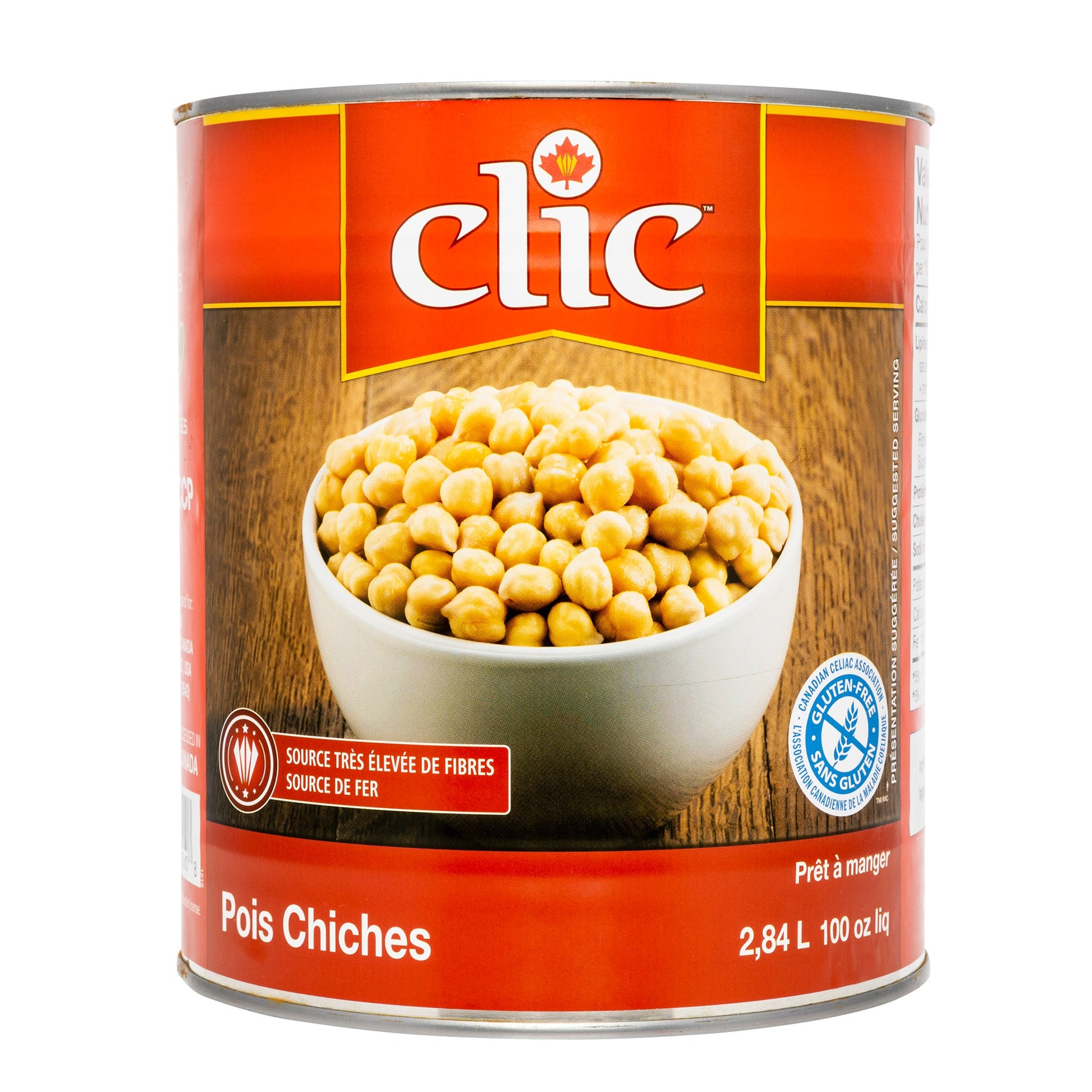 Clic Canned Chickpeas, 6 × 2.84 L - image 1