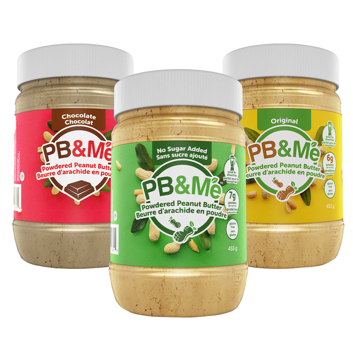 PB&Me Powdered Peanut Butter Variety Pack, 3 x 453 g - image 1