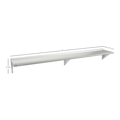 Sagetra Stainless Steel Wall Shelf, 12in × 72in - image 3