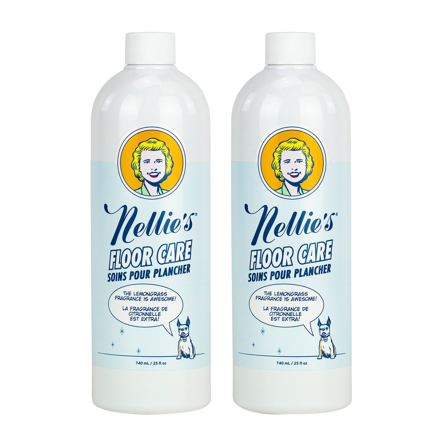 Nellie's Floor Care Cleaner, Lemongrass Scent, 2 x 740 ml (25 oz) - image 1