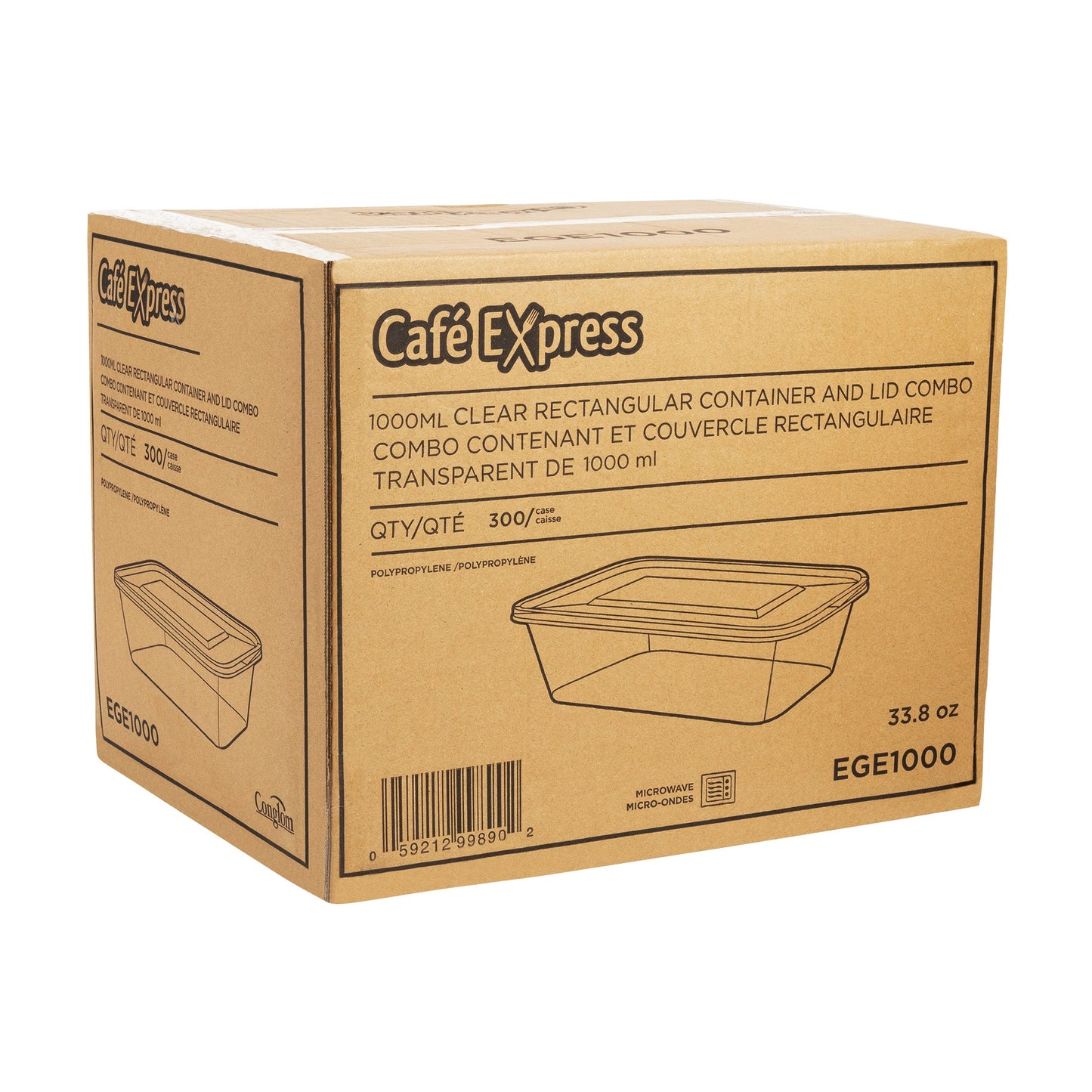 Café Express 33.8-oz Rectangular Containers with Lids, Pack of 300 - image 2