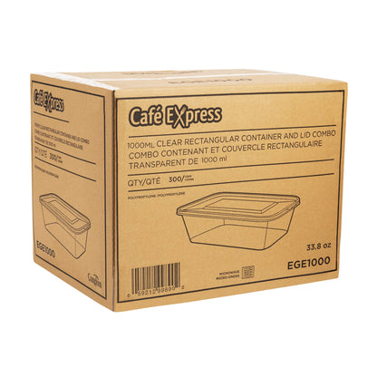 Café Express 33.8-oz Rectangular Containers with Lids, Pack of 300 - image 2