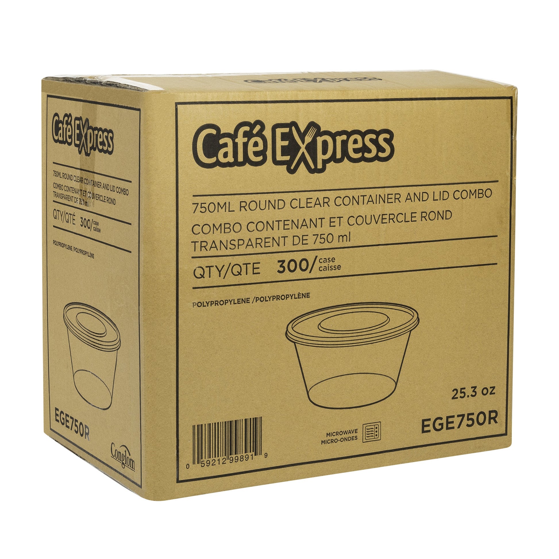 Café Express 25-oz Round Containers with Lids, Pack of 300 - image 2