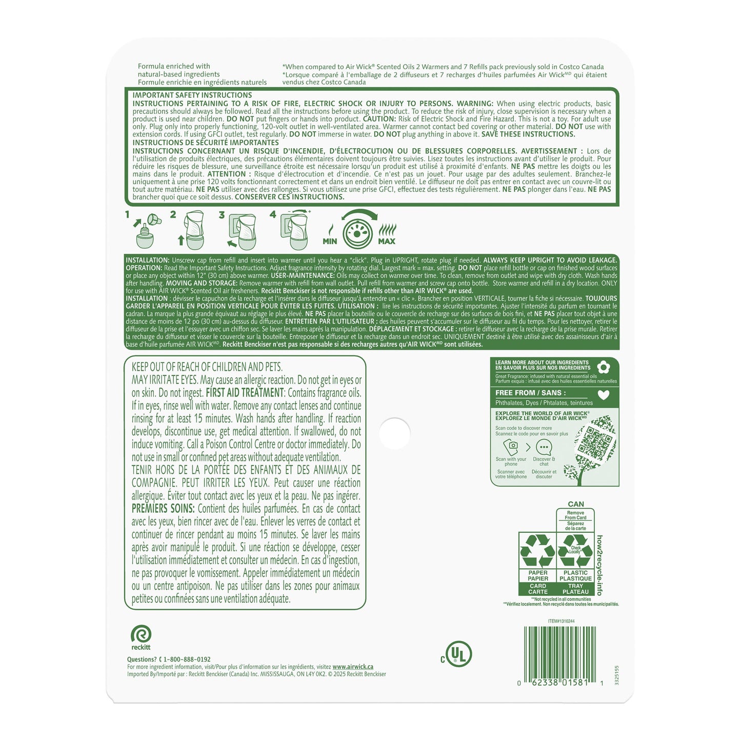 Air Wick Scented Oil Plug-in Apple Cinnamon Medley and Brown Sugar & Vanilla, 1 Warmer And 9 Refills - image 2
