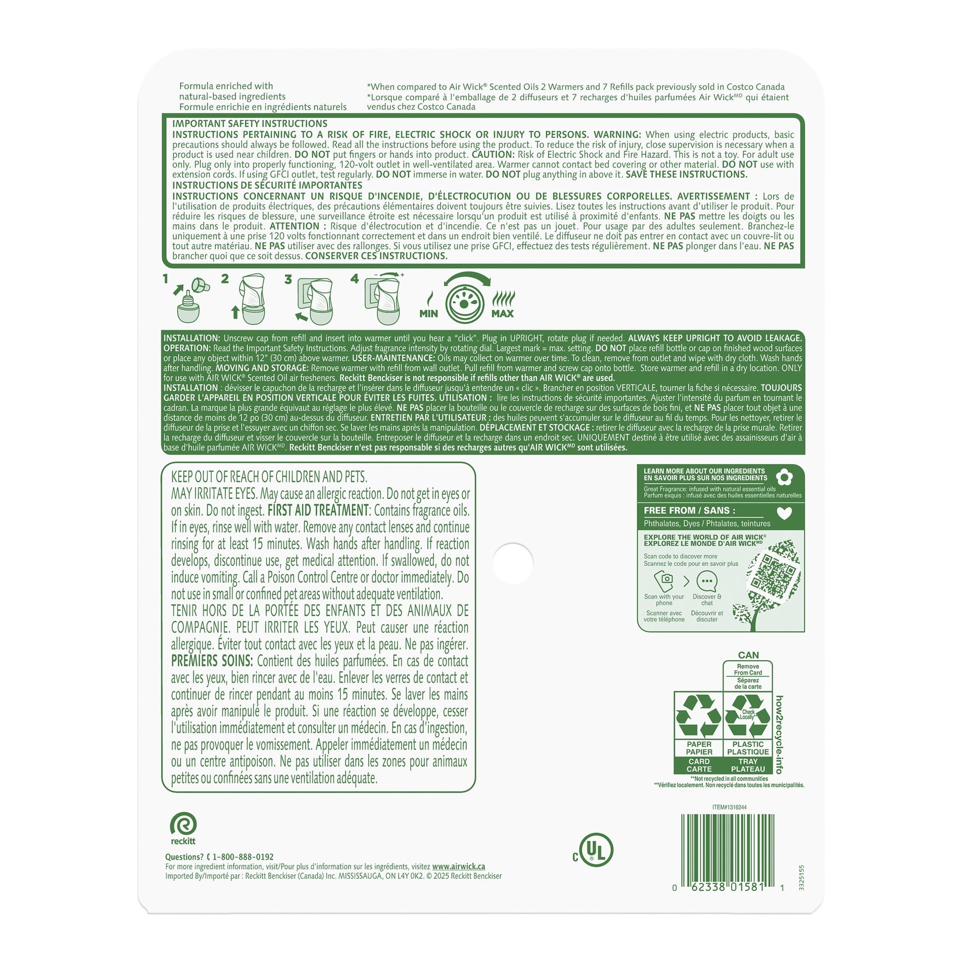 Air Wick Scented Oil Plug-in Apple Cinnamon Medley and Brown Sugar & Vanilla, 1 Warmer And 9 Refills - image 2