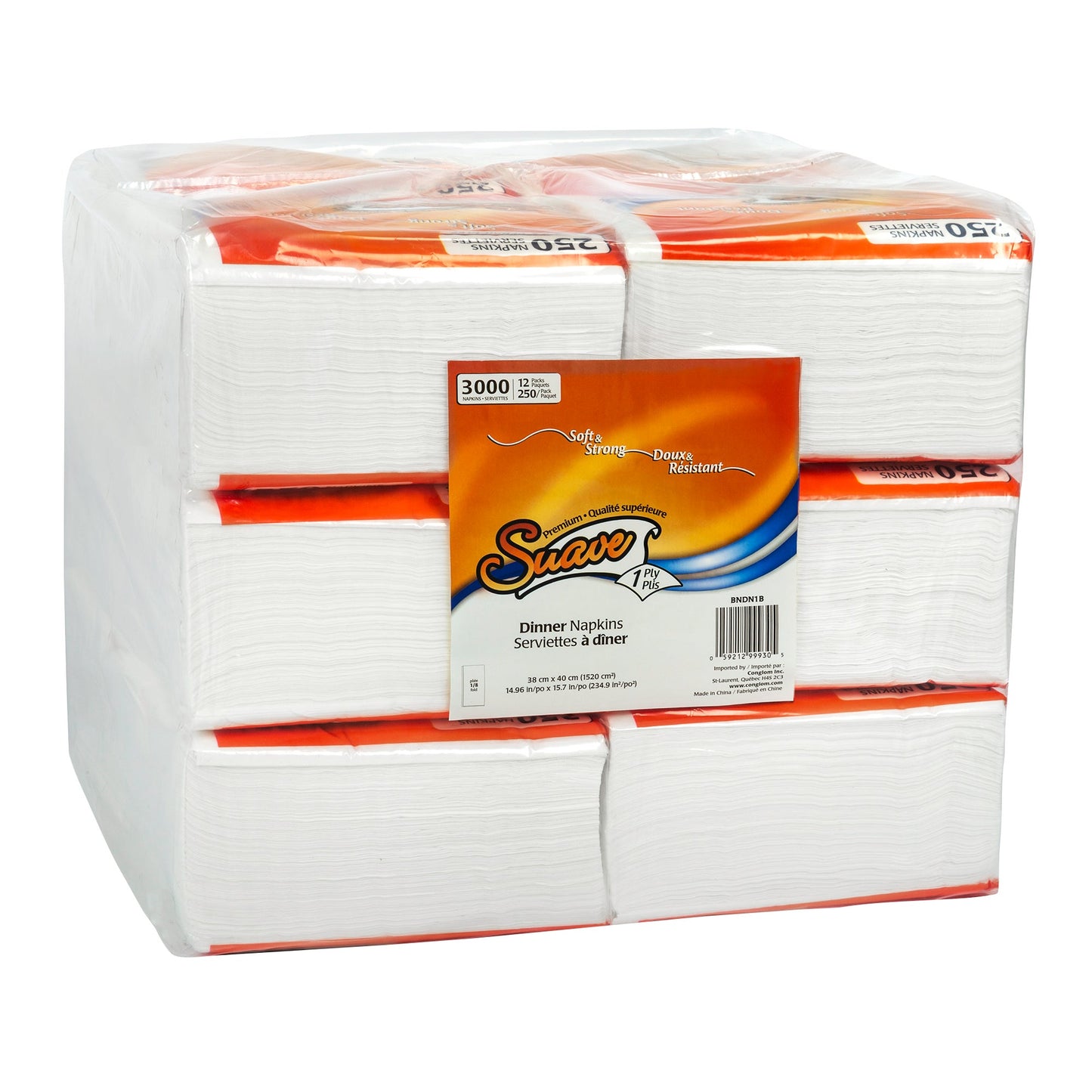Suave 1-ply Dinner Napkins, 12 packs of 250 - image 2