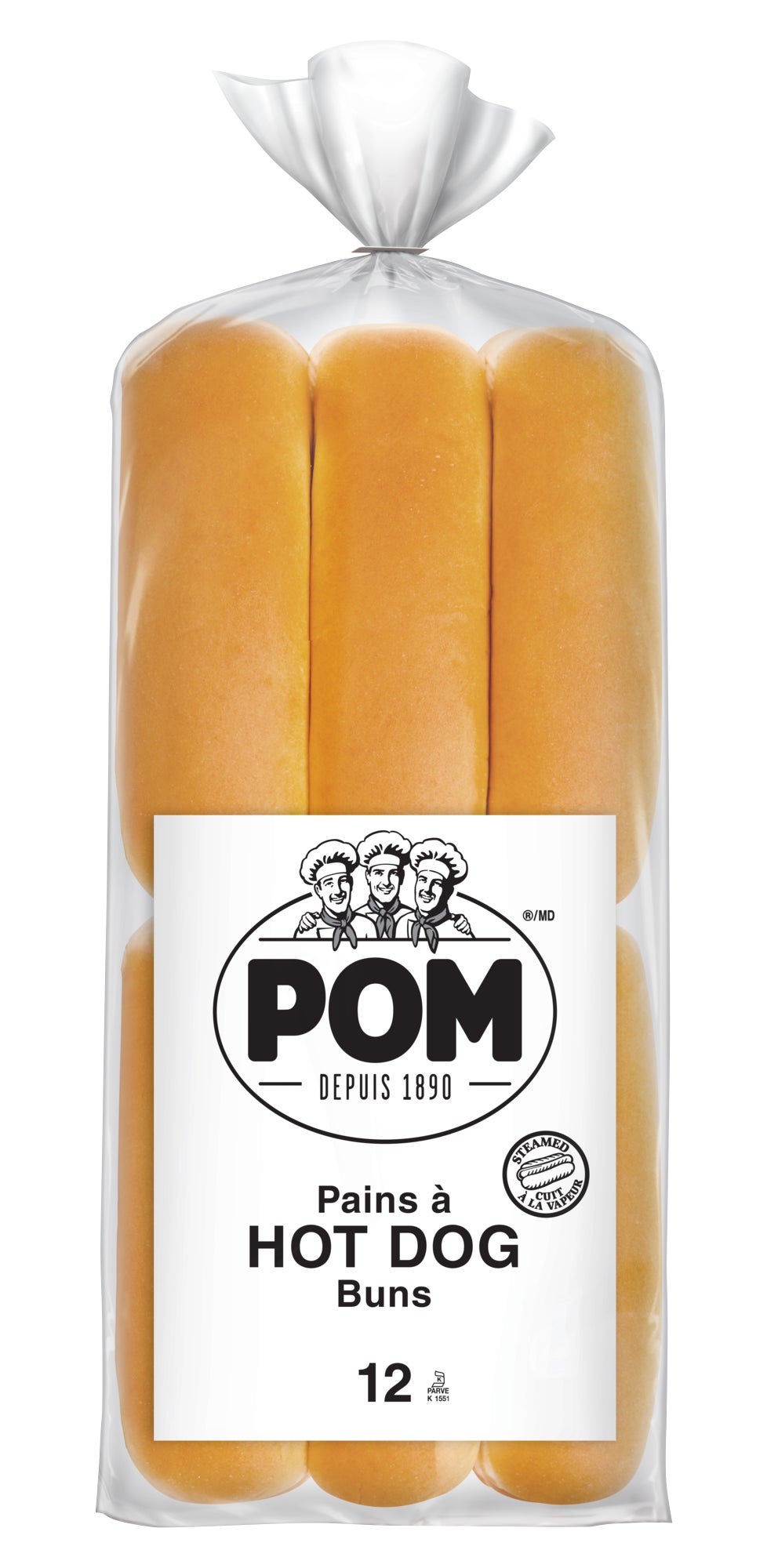 POM Steamed Hot Dog Bun, Pack of 12 - image 1
