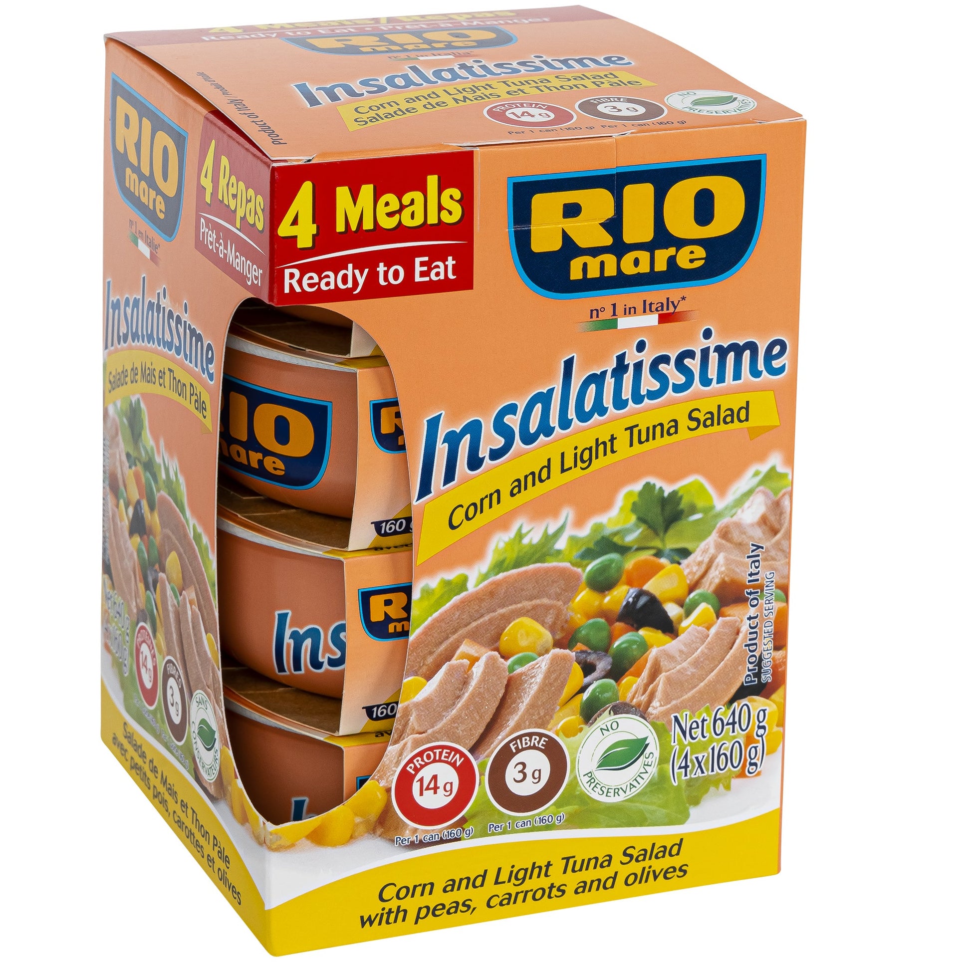 Rio Mare Insalatissime Corn and Light Tuna Salad, 4 × 160 g - image 1