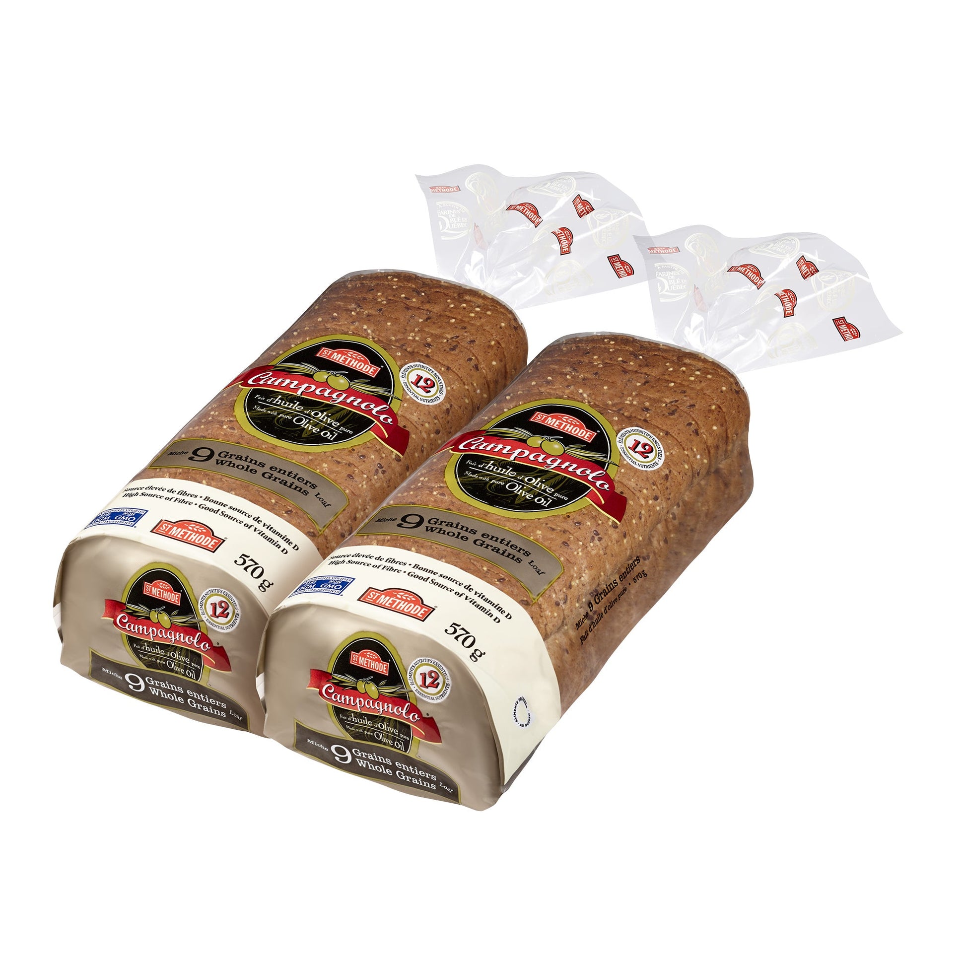 St Méthode Campagnolo 9 Whole Grains Loaf, 2 × 570 g - image 1