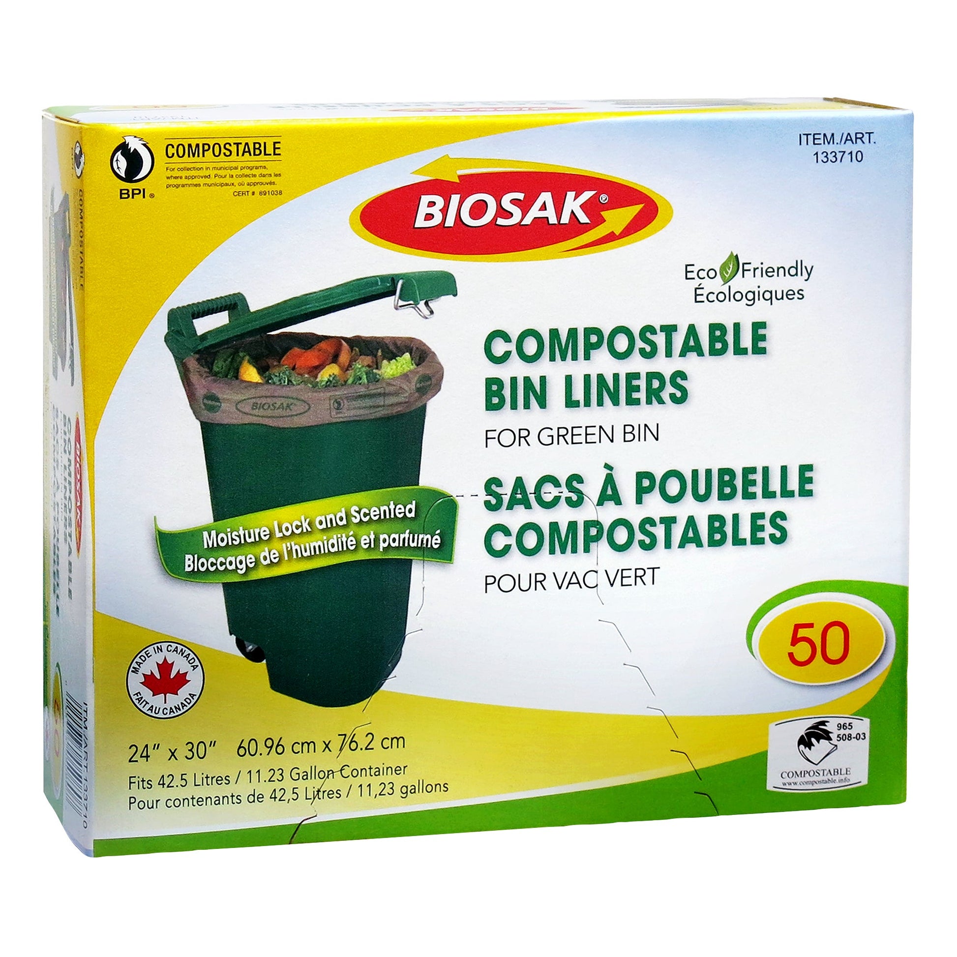Biosak Compostable Green Bin Liners, Pack of 50 - image 1