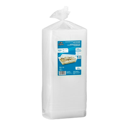 Café Express 34-oz Rectangular Containers with Lids, Pack of 50 - image 2