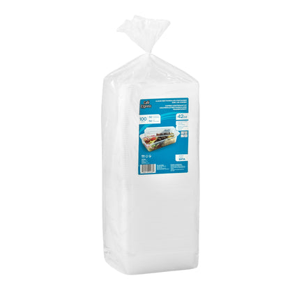 Café Express 42-oz Rectangular Containers with Lids, Pack of 50 - image 2