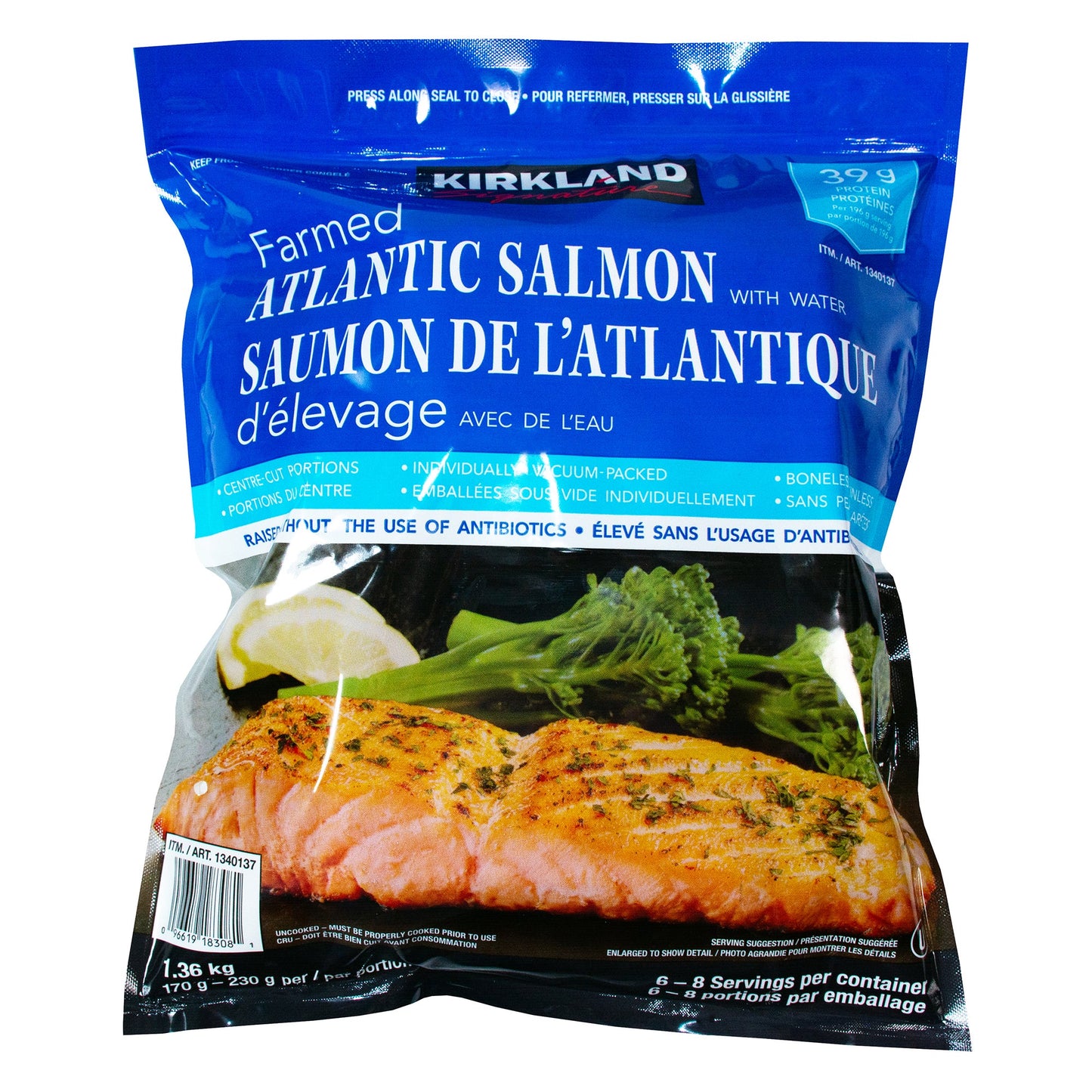 Kirkland Signature Frozen Atlantic Salmon, 1.36 kg - image 1
